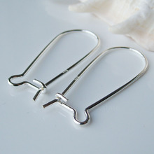 ear hook,31.5*13*0.9mm solid 925 sterling silver earring wire Hook, kidney shaped earring hoop hooks,sold by pair ,1pair 2024 - buy cheap