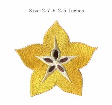Bordado para costura roupas/emblemas em roupas/marca bordado amarelo com estrela de 2.7 polegadas 2024 - compre barato