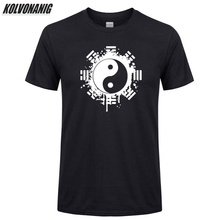 Camiseta masculina de verão, 2021, roupa de algodão, marca chinesa tai chi 8, diagramas ying yang, camiseta gráfica vintage, tops 2024 - compre barato