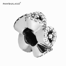 Joyería de plata de ley S925 para mujer, abalorios calados de pedrería CZ, dijes, pulsera para mujer, joyería DIY, colección de invierno 2024 - compra barato