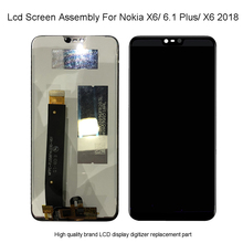 Качественный ЖК-дисплей для Nokia X6 2018 ЖК-дисплей + кодирующий преобразователь сенсорного экрана в сборе TA-1099 TA-1109 для Nokia X6 6,1 plus Замена ЖК-дисплея 2024 - купить недорого