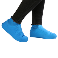 1 par sólido reusável látex sapatos à prova dwaterproof água cobre plástico deslizamento-resistente botas de chuva de borracha descartável sapato de látex cove venda quente 2024 - compre barato