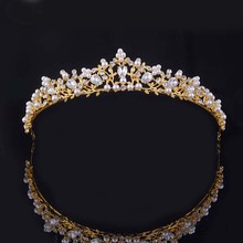 Flower Crown Wedding Tiara Gold Baroque Vintage Crown Headband Hair Band Accessories Women Girl Hairband Princess Tiara Jewelry 2024 - buy cheap