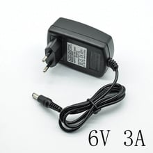 Adaptador convertidor de corriente alterna, cargador de fuente de alimentación de 100-240V, DC 6V, 3A/3000mA, enchufe europeo de 5,5mm x 2,5mm (2,1mm), CA a CC 2024 - compra barato