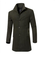 European American men's winter fashion casual windbreaker jacket woolen long coat M-3XL bust 112cm wild men windbreaker jacket 2024 - buy cheap