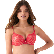 Sujetador de encaje con aros para mujer, ropa interior Sexy con sujetador transparente, Copa 3/4, talla 32A-38DDD 2024 - compra barato