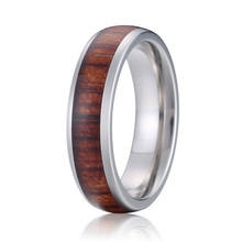 high quality handmade custom pure titanium wood wedding band promise finger ring  fashion jewelry for men and women 2024 - buy cheap