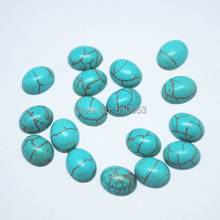 100 Pieces / Lot, Blue Turquoisee Stone Cabonchon DIY beads Accessories Size 8x10mm Oval Shape 2024 - buy cheap