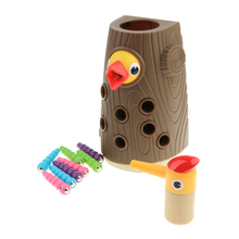 Juego de puzle magnético de madera para niños y niñas, juguete de madera para atrapar gusanos, pájaro carpintero, oruga, juguete de atrapar 2024 - compra barato