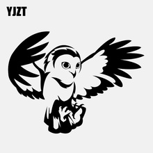 YJZT 12.9CM*9.7CM Personality Owl Flying Vinyl Black/Silver High Quality Car Sticker C22-0979 2024 - buy cheap