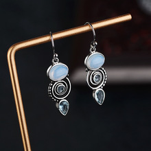 Vintage Blue Water Drop Crytal Dangle Earrings For Women Zircon Hook Drop Earrings Ear Jewelry pendientes Gift Dropshipping 2024 - buy cheap
