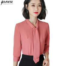 Elegant Chiffon Shirt Female New Autumn Loose Long Sleeve Blouses OL Temperament Fashion Office Ladies Plus Size Tops 2024 - buy cheap