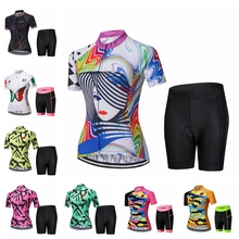 Cycling Jersey Set Women Bike Jersey Shorts suit Summer Mountain MTB Bicycle Clothes Maillot Ropa Ciclismo Top bottom pro team 2024 - buy cheap