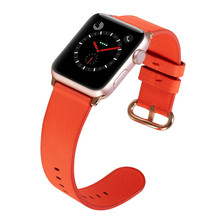 Para a apple watch band 44mm 40mm 42mm 38mm, viotoo pulseira de relógio laranja couro genuíno para apple relógio para iwatch esporte pulseiras 2024 - compre barato