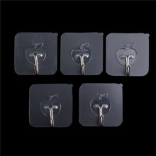 5 PCS Bathroom Accessories Strong Transparent Suction Cup Sucker Wall Hooks Hanger Wall Storage Hangers Mutfak Kitchen Holder 2024 - buy cheap