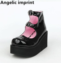 Angelic imprint New mori girl Women shoes lady lolita punk shoes woman summer high trifle heels pumps platform shoes 33-47 2024 - buy cheap