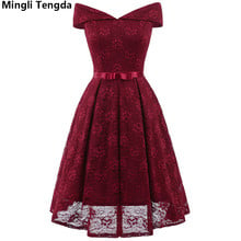 Mingli tengda-vestido de damas de honra, rosa/vermelho, sem alças, curto, festa de casamento, laço, sexy, vestido de visita 2024 - compre barato