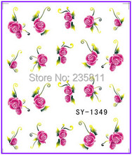 Pegatinas de calcomanías de uñas, calcomanías de transferencia de agua, calcomanías de flores rojas, 1 unidad, SY1349 2024 - compra barato