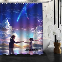 New Arrival Kimi No Na Shower Curtain Polyester Fabric Printing Bathroom Curtain Waterproof Bathroom Products With Hook 2024 - buy cheap