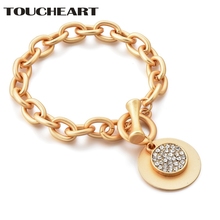 TOUCHEART Gold Round Cuff Bracelets Bangles Charms For Girls&Women Bracelet Silver Jewelry Stainless Steel Bracelets SBR190059 2024 - buy cheap