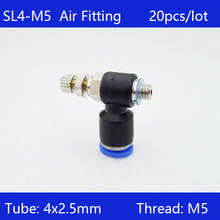 SL4-M5, buena calidad, 20 piezas, controlador de velocidad de tuberías neumáticas, ajuste de un toque de 4mm a rosca macho M5 2024 - compra barato