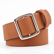 Yfashion Women Wide Buckles Leather Belt Lady Deduction Side Jeans Wild Belts for Women Fashion Casual Needleless Smooth Buckle 2024 - buy cheap