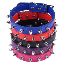 Punk spike pet collar PU leather studded dog leash rope leash pet supplies dog accessories dog collar pitbull german shepherd 2024 - buy cheap
