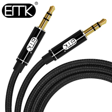 EMK 3,5 мм аудио кабель Jack 3,5 папа-папа Aux кабель 0,5 м 1 м 2 м 3 м разъем 3,5 для телефона автомобиля наушники MP4/3 с хлопковой оплеткой 2024 - купить недорого