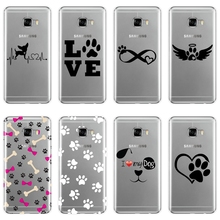 Capa traseira de silicone para celular samsung galaxy, estampa de coração, cachorrinho, amor, kawaii, c5, c7, c9 pro, capa macia para samsung galaxy c5, c7, c8 2024 - compre barato