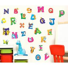 1pc Creative A-Z Alphabet Animals Removable PVC  Wallpapers Children Kid Kinder garten Home Living Room Bedroom Decor 2024 - buy cheap
