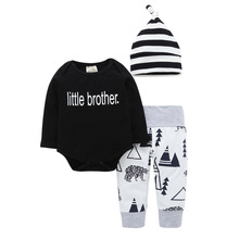 Ropa de bebé recién llegado, Tops de Little brother, Body + Pantalones de Animal + sombrero, trajes de 3 piezas, conjuntos de ropa de niño 2019 2024 - compra barato