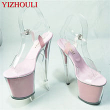 Fashion sexy transparent crystal 20 cm high heel platform pole dancing/performance/star/model shoes, banquet shoes 2024 - buy cheap