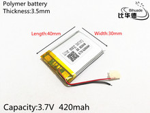 Free Shipping 3.7V 420mAh 353040 Lithium Polymer LiPo Rechargeable Battery For Mp3 Mp4 Mp5 DIY 2024 - buy cheap