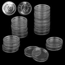 20 unids/lote caja de plástico transparente para guardar monedas, cápsulas, cajas de protección, contenedor de 18mm 2024 - compra barato