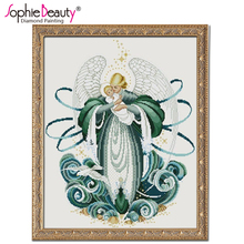 2018 Time-limited Special Offer Diamond Mosaic Embroidery Beads Ink Painting Angle With Baby Cross Stitch Oil Inlay Handwork 2024 - buy cheap