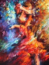 Modern Art Skilled Artist Handmade High Quality Knife Beauty Dancer Oil Paintings Dancing Lady Painting On Canvas for Home Decor 2024 - buy cheap