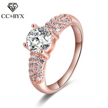 Fine Rose Gold Color Rings for Women Trendy Vintage Wedding Engagement Rings Fashion Jewelry Accessories Wedding Bands 18KR003 2024 - buy cheap