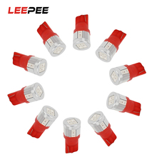 LEEPEE 10pcs Car Reversing Lamps Clearance Lights Reading Lamps License Plate Lights W5W 5630 LED Bulb DC 12V T10 6SMD 5730 2024 - buy cheap