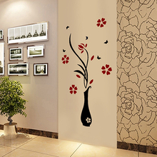 DIY Home Room Decor 3D Vase Flower Tree Wall Sticker Removable Decal 30x80cm 2024 - buy cheap