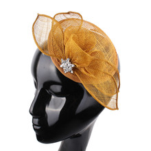 Gold Fashion Race Fascinator Hats Headband Gorgeous Women Ladies Event Formal Headpiece Sinamay Fashion Hair Accessories 2024 - buy cheap