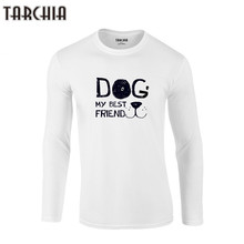 TARCHIA-camisetas de algodón para hombre, camisa de manga larga con estampado de perro, mejor amigo, para otoño, 2021 2024 - compra barato