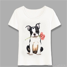 Camiseta de San Valentín para mujer, camiseta de Hip Hop de Pit Bull, Mini Schnauzer Boston Terrier, Tops informales, camisetas Harajuku para chica 2024 - compra barato