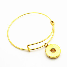 Hot Sale 1pcs Metal Gold Plating Expandable Snap Button Bracelet 18mm Ginger Adjustable Snap Button Bangles DIY Jewelry 2024 - buy cheap