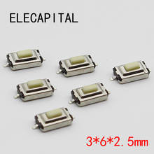 50pcs/lot SMT 3x6x2.5MM 2PIN Tactile Tact Push Button Micro Switch G73 Self-reset Momentary Free Shipping 2024 - buy cheap