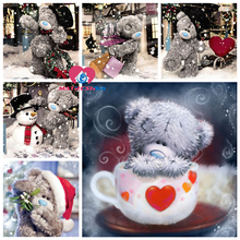 Quadrado completo/redondo 5d diy pintura diamante "cartoon teddy bear" 5d broca bordado acessórios kits de ponto cruz mosaico decoração presente 2024 - compre barato