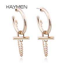 KAYMEN New Golden Cute Girls Cute Hoop Earrings Chains Statement Gift Fashion Earrings Jewelry Bijoux EA-03323 2024 - buy cheap