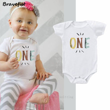 One Print Newborn Jumpsuits 0-24Months Summer Bodysuits For Boys Girls White Cotton Kids Outfits Short Sleeve Infant Onesie 2018 2024 - buy cheap