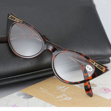 Óculos de leitura com cristal de strass feminino, óculos para leitura elegante de olho de gato, lentes de resina óculos para presbiopia para idosos 2024 - compre barato