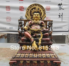 bi00698 Tibet superb Bronze Copper painted Gild Yellow Jambhala Buddha statue 2024 - buy cheap