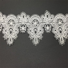 1yard 6.4cm White/Black Flower Embroidery Lace for Wedding Dress Decoration DIY Sewing Accessories 2024 - buy cheap